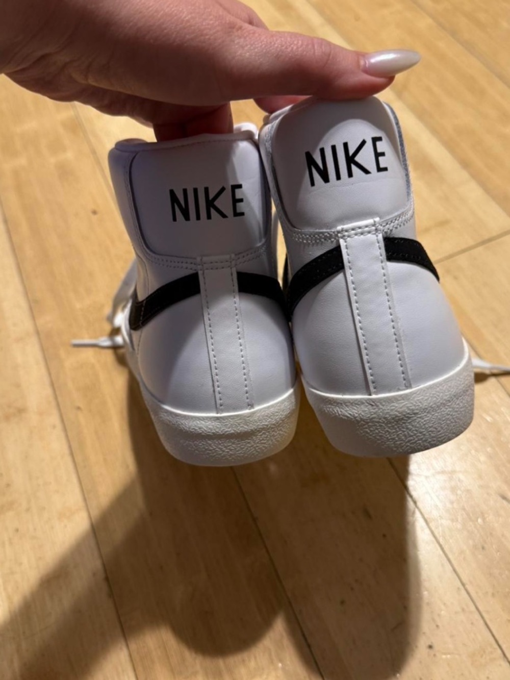 Nike White and Black High-Top Sneakers - Picture 3 of 6
